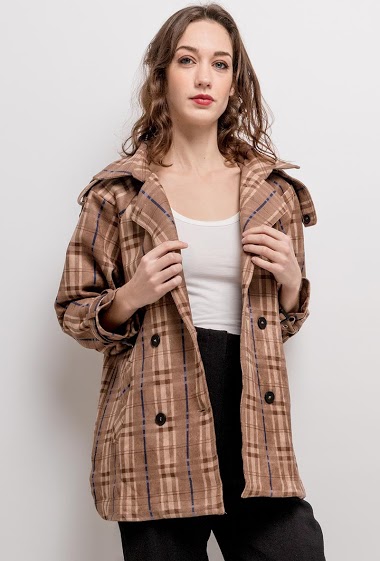 Wholesaler Jöwell - Checked suede jacket with hood
