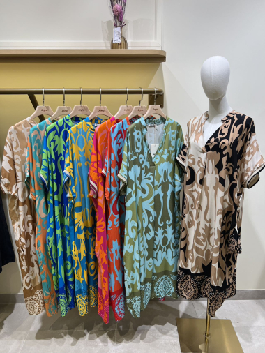 Wholesaler JOYNA - ARABESQUE DRESS IN VISCOSE