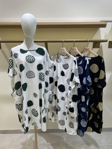 Wholesaler JOYNA - VISCOSE DRESS WITH POINT