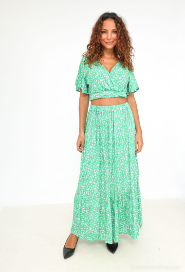 Wholesaler S.Z FASHION - Crop top + long skirt set, floral prints