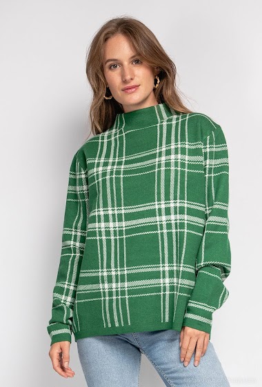 Großhändler S.Z FASHION - Check pattern knit sweater