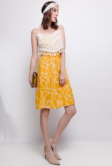 Wholesaler S.Z FASHION - Dress with printed chains