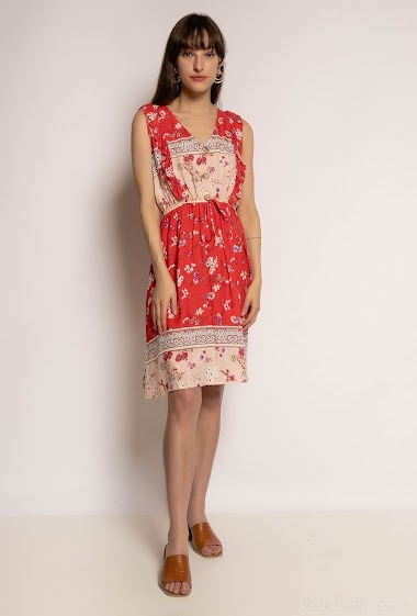 Wholesaler S.Z FASHION - Dress with ruffles and flower print