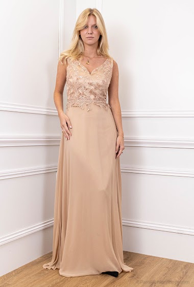 Wholesaler Juju Christine - Elegant Floral Lace Evening Dress
