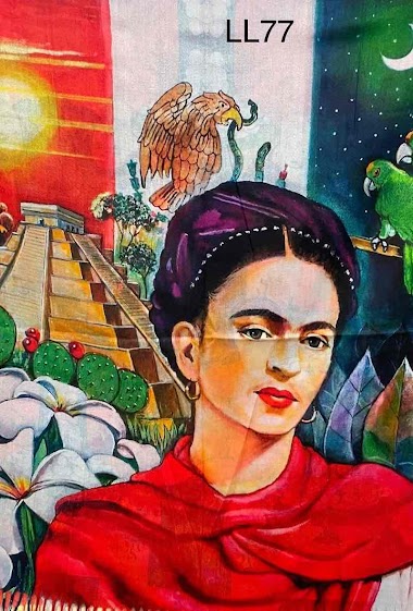 Mayorista JULIET'S&CO - Bufanda con estampado de pintura de Frida Kahlo