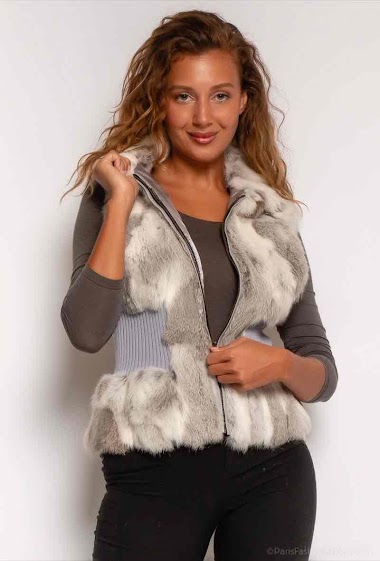 Wholesaler JULIET'S&CO - rabbit sleeveless fur coat