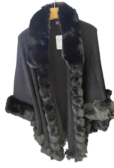 Wholesaler JULIET'S&CO - Synthetic fur poncho with hood