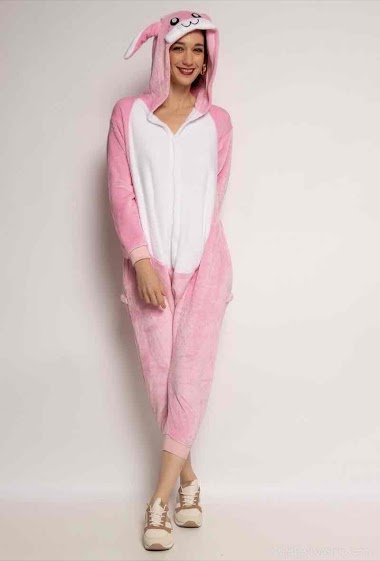 Grossiste JULIET'S&CO - Pyjama déguisement lapin rose