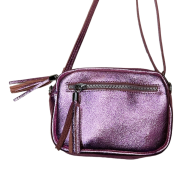 Wholesaler JULIET'S&CO - Iridescent shoulder bag, shiny with pompoms