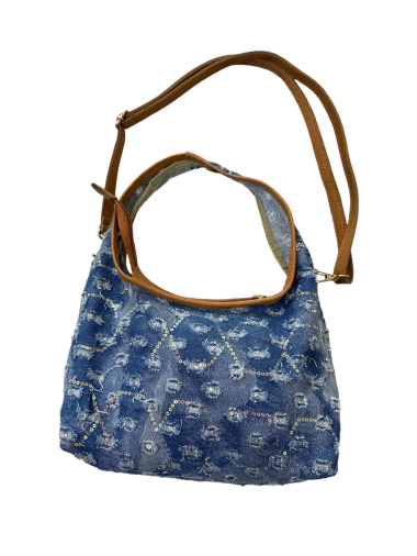 Wholesaler JULIET'S&CO - denim bag with leather shoulder strap