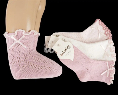 Großhändler June Boutique Baby - 3 Paar rosa Socken