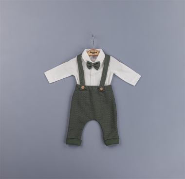 Wholesaler June Boutique Baby - Khaki overalls set