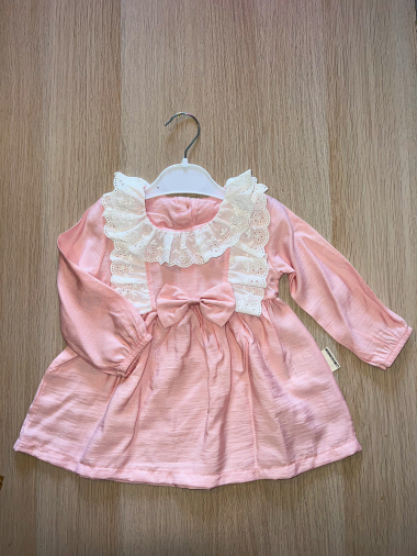 Wholesaler June Boutique Baby - Pink bow dress