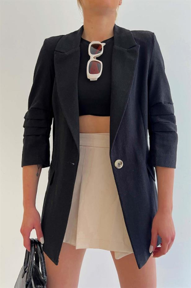Wholesaler JUNE BOUTIQUE - Black linen blazer