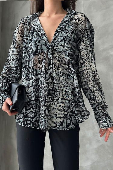 Wholesaler JUNE BOUTIQUE - Gray printed blouse
