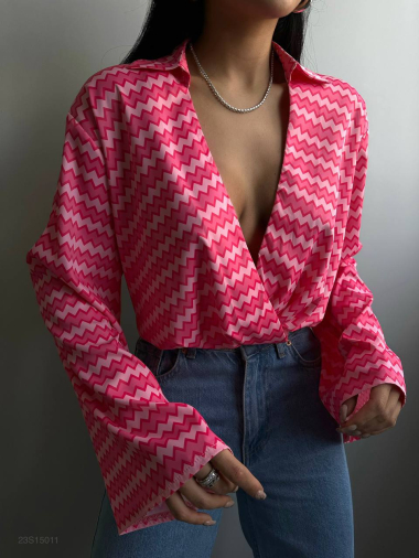 Wholesaler JUNE BOUTIQUE - Pink printed blouse