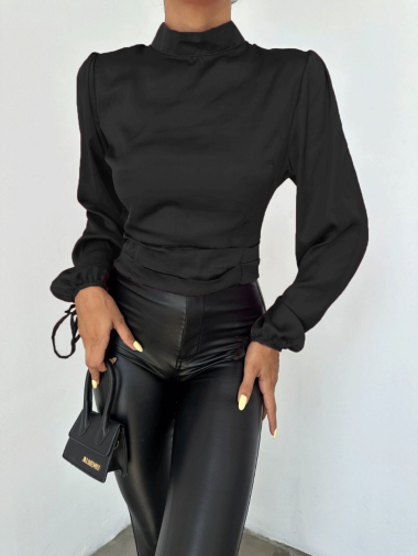 Wholesaler JUNE BOUTIQUE - Black satin blouse
