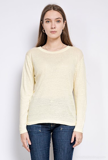 Wholesaler J&W Paris - Linen round neck sweater