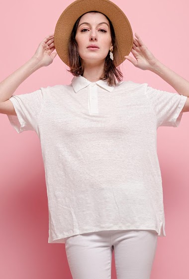 Grossiste J&W Paris - T-shirt basique en lin