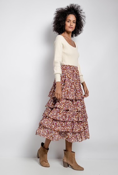 Wholesaler Kaia - Floral skirt with ruffles