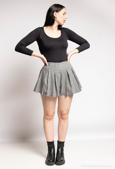 Wholesaler Kaia - Pleated houndstooth skirt