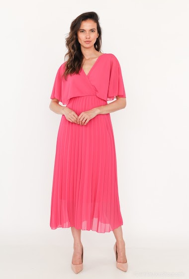 Großhändler Kaia - Pleated dress with batwing sleeves