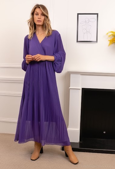 Wholesaler Kaia - Pleated dress with long sleeves