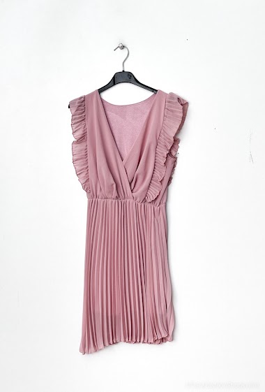 Wholesaler Kaia - Pleated dress with ruffled sleeves