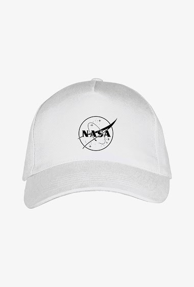 Großhändler Kapsul - Casquette adulte brodée NASA - Black meatball blanc