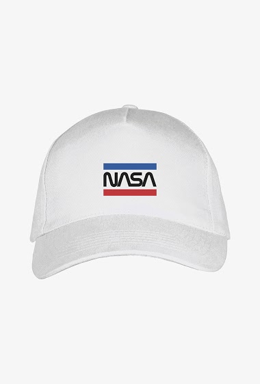 Großhändler Kapsul - Casquette adulte brodée NASA - Wormstripes blanc