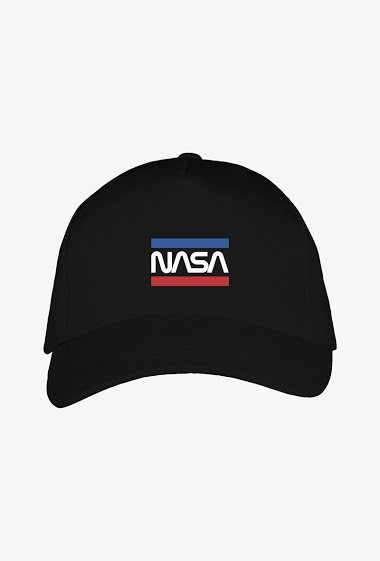 Großhändler Kapsul - Casquette adulte brodée NASA - Wormstripes noir