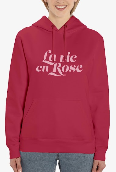 Wholesaler Kapsul - Hoodie Adulte Femme  - La vie en rose