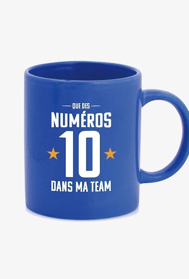 Grossiste Kapsul - Mug céramique bleu - Que des numéro 10 dans ma team