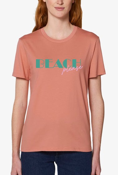 Großhändler Kapsul - SS T-shirt coton bio  adulte Femme - Beach Please