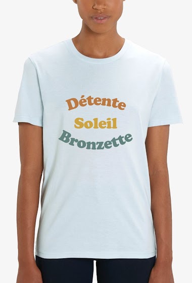 Großhändler Kapsul - SS T-shirt coton bio adulte Femme -Détente Soleil Bronzette