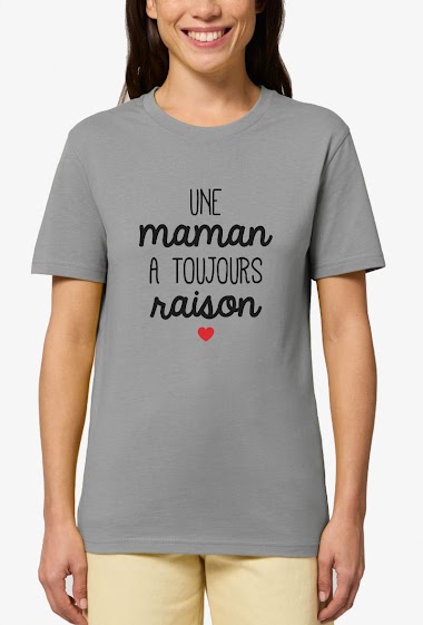 Grossiste Kapsul - SS T-shirt  coton bio adulte Femme - Une Maman a toujours raison