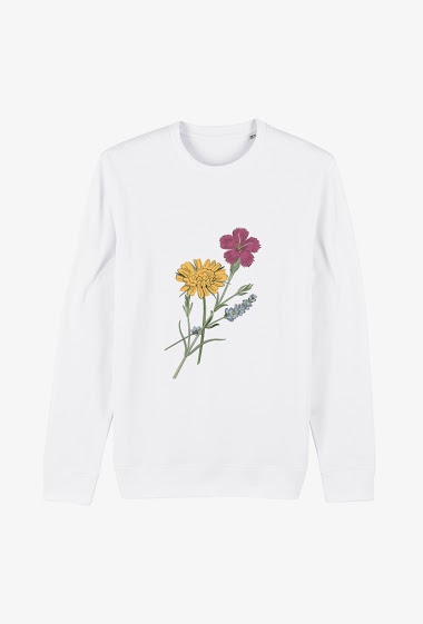 Wholesaler Kapsul - Sweat Adulte Blanc - Botanical flowers