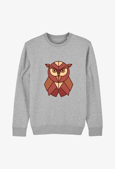Grossiste Kapsul - Sweat Adulte Gris - Geometric owl