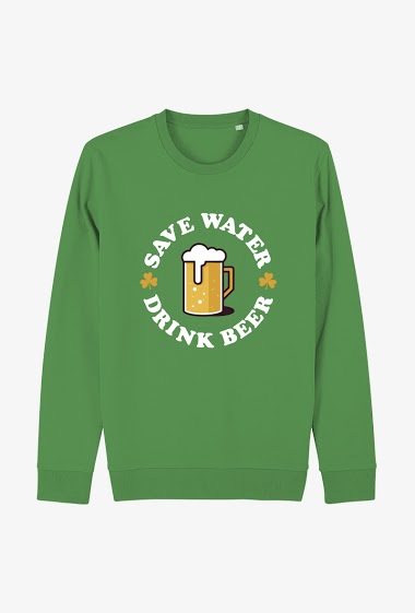 Grossiste Kapsul - Sweat Adulte Unisexe I - Fête de la St-Patrick - Save water, drink beer