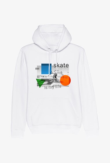 Großhändler Kapsul - Hoodie Blanc  - Skate is my life