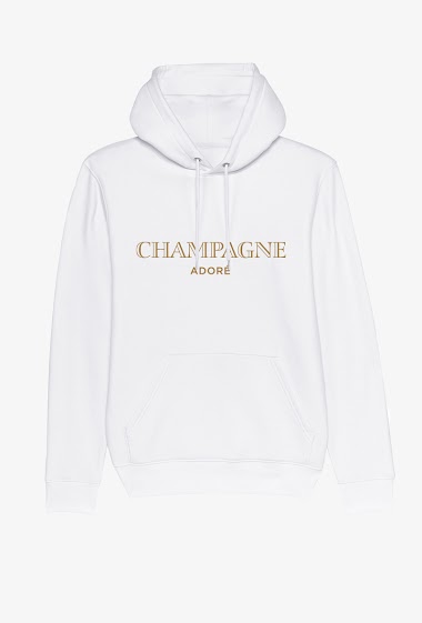 Grossiste Kapsul - Sweat capuche Adulte blanc - Champagne adoré