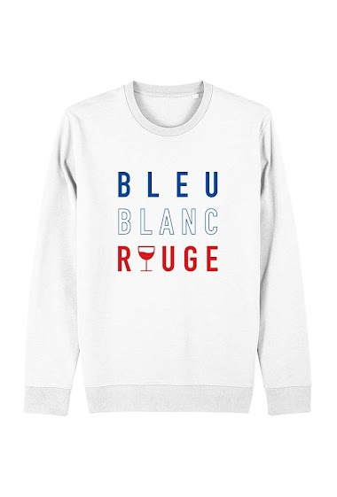 Mayorista Kapsul - Sweatshirt adulte - Bleu blanc rouge verre