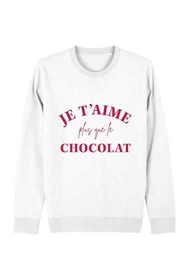Wholesaler Kapsul - Sweatshirt adulte - Je t'aime plus que le chocolat red