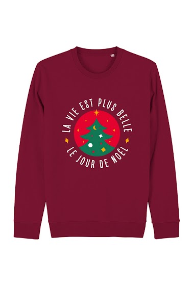 Grossiste Kapsul - Sweatshirt adulte - La vie est plus belle le jour de Noël