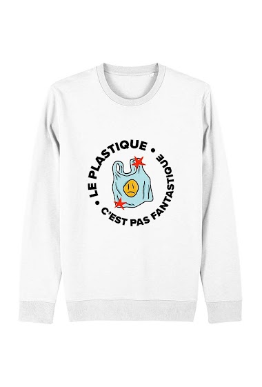 Wholesaler Kapsul - Sweatshirt adulte - Le plastique c'est pas fantastique