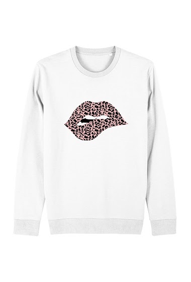Grossiste Kapsul - Sweatshirt adulte - Lèvres léopard.