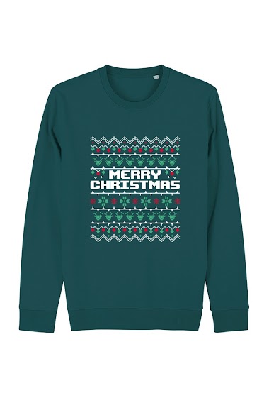 Grossiste Kapsul - Sweatshirt adulte - Merry christmas pattern Noël
