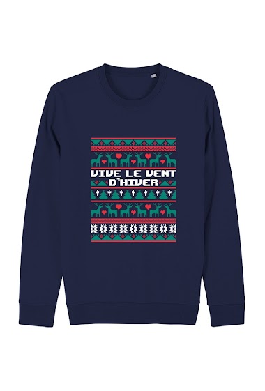 Wholesaler Kapsul - Sweatshirt adulte - Vive le vent d'hiver pattern Noël