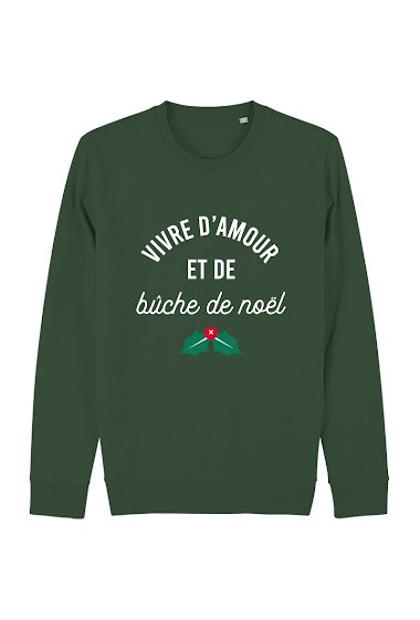 Wholesaler Kapsul - Sweatshirt adulte - Vivre d'amour et de bûche de Noël