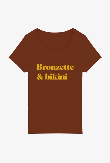 Grossiste Kapsul - T-shirt adulte - Bronzette et bikini - terracotta